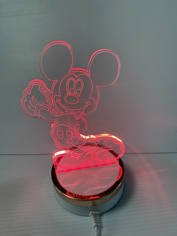 MICKEY MOUSE 3D LED CORDED NIGHT LIGHT ,SHELF/DESK LIGHT DISPLAY MULTI COLOR