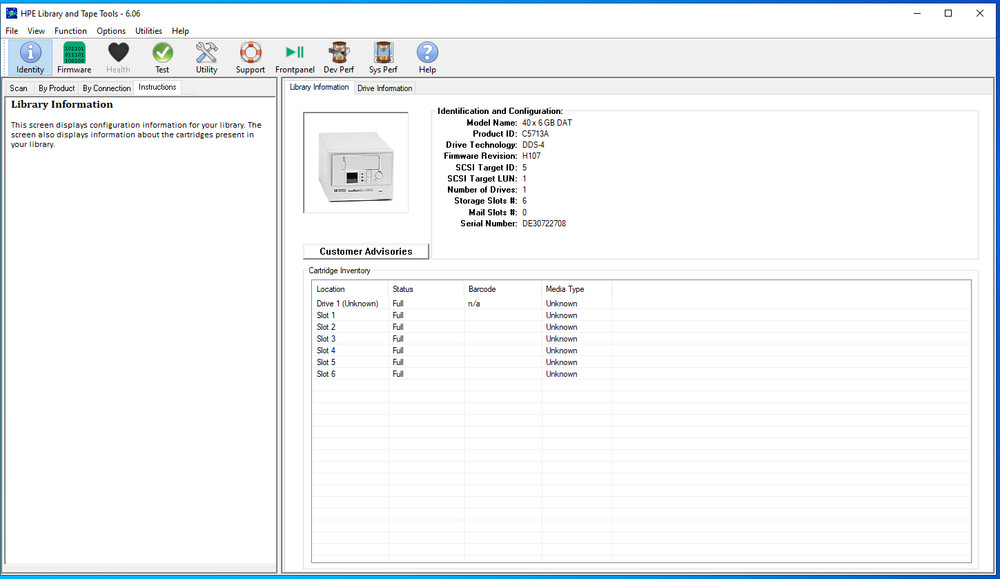 HP SureStore DAT40x6 C5713A Autoloader Tape Drive