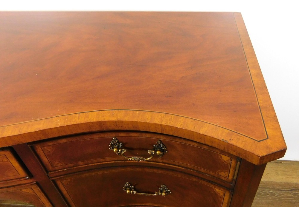 72" Lloyd Buxton Mahogany Serpentine Front Sideboard/Buffet Cabinet