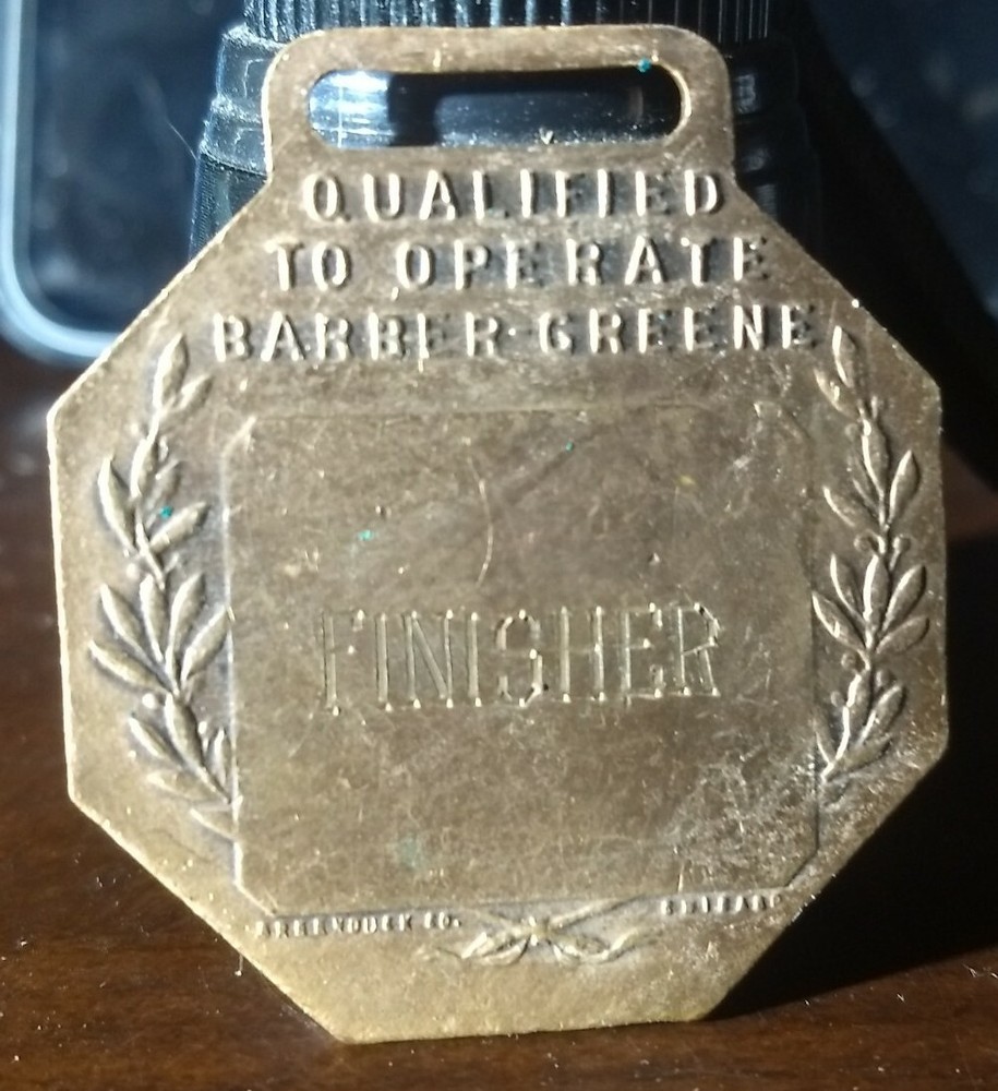 Barber-Greene Certified Operator Watch Fob BAG-1