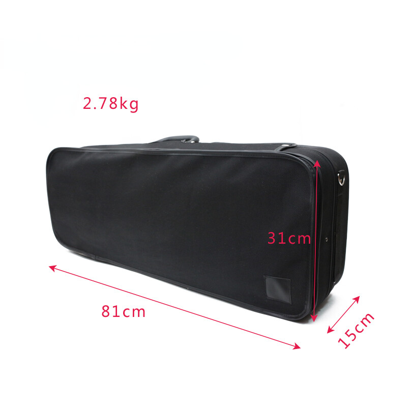 Protable Viola Case Oxford Durable Red Padding Strong Waterproof Black