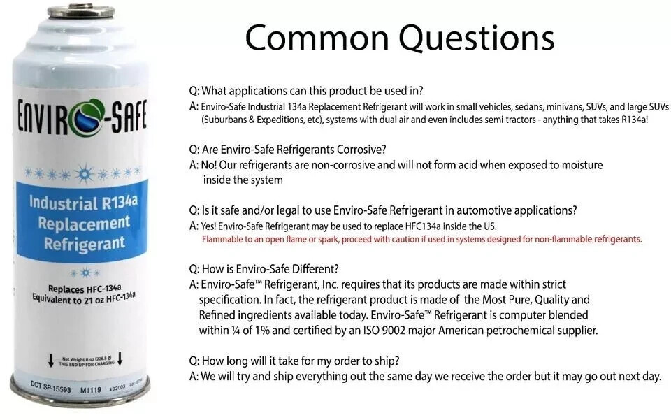 R 134a Refrigerant Replacement Cans- Coldest Refrigerant for Auto - 3 Pack