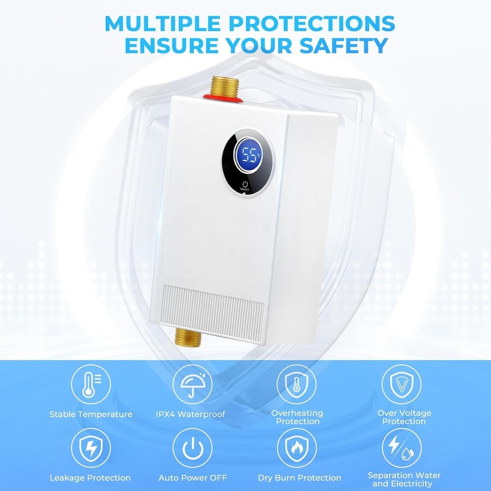 Calentador Instantáneo De Agua Eléctrico Ducha Eléctrica Para Baño Sin Tanque