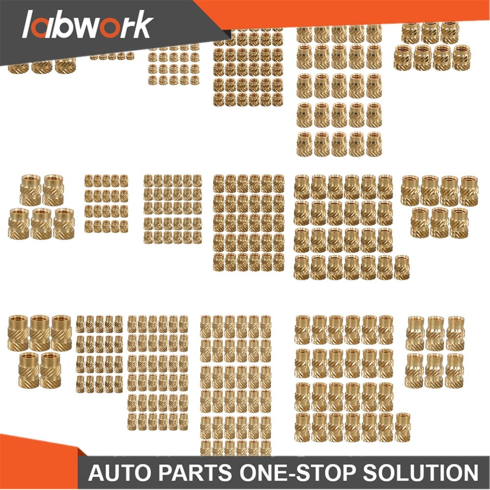 Labwork 350Pcs Threaded Inserts M2-M6 Female Thread Metric Knurled Nuts