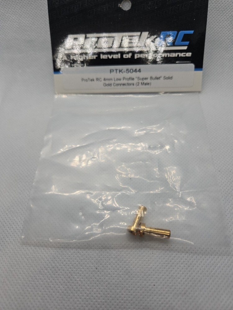 ProTek RC 4mm Low Profile "Super Bullet" Solid Gold Connectors (2 Male)