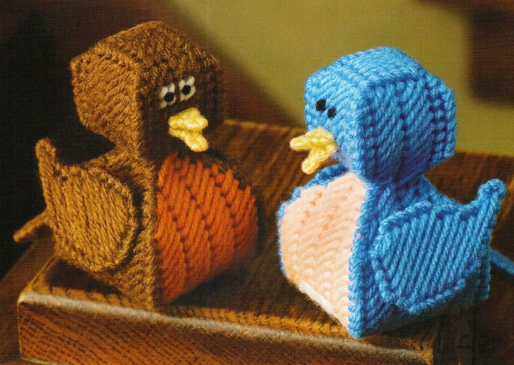 BLUEBIRD & ROBIN SIT AROUNDS PLASTIC CANVAS PATTERN INSTRUCTIONS
