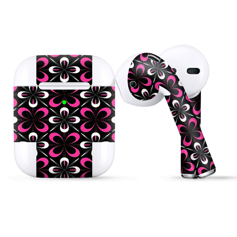 Skins Wraps compatible for Apple Airpods  Abstract pink black pattern
