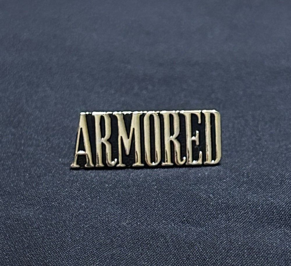 ARMORED TEXT MILITARY HAT PIN