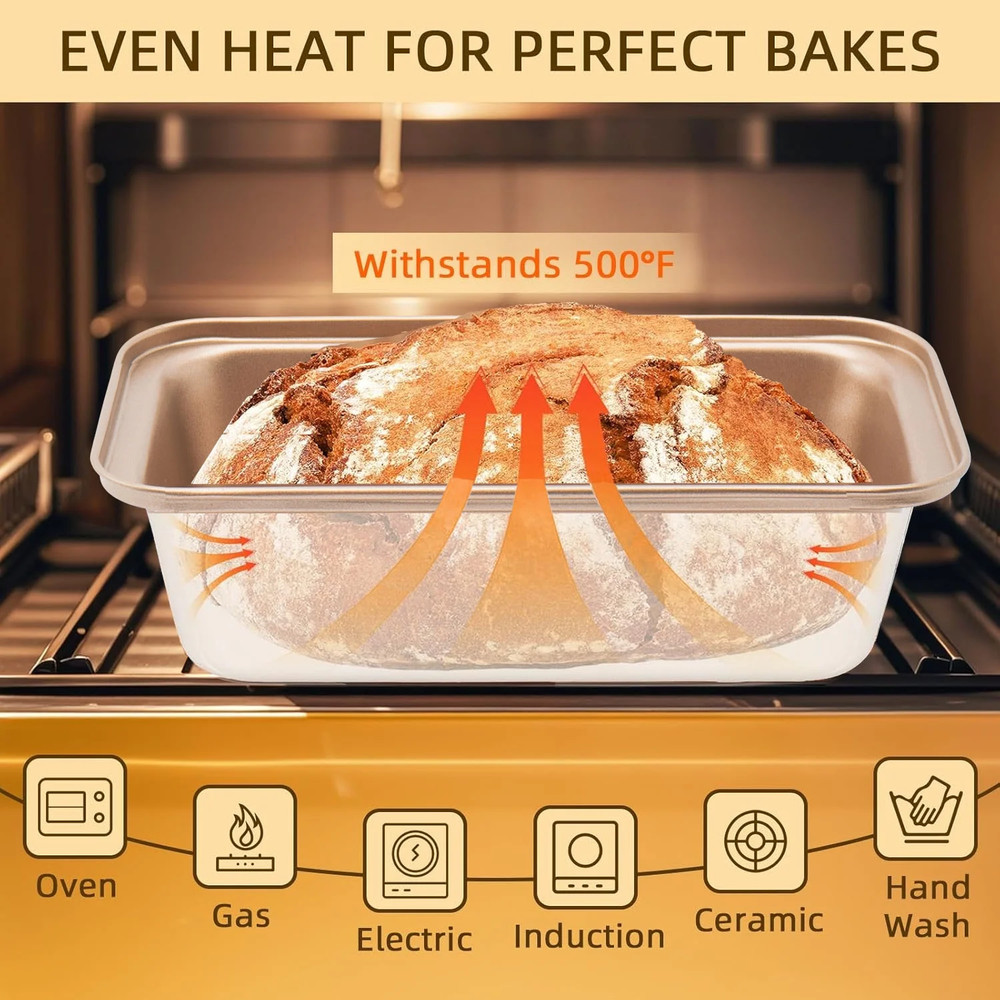Stackable Bakeware Set, 6-Piece Nonstick Baking Pan Set for Kitchen, Oven & Dish