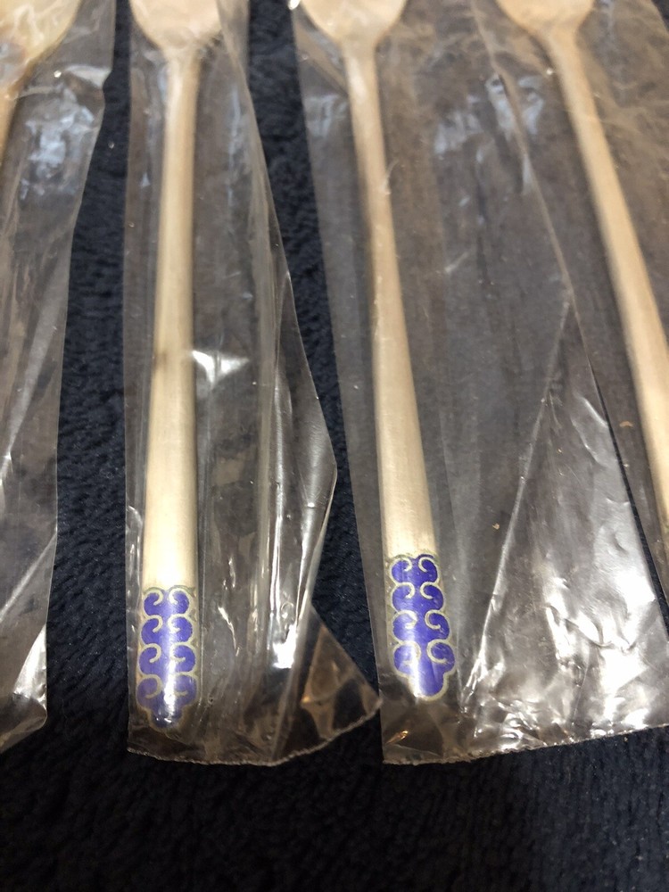 12 ,80% Silver Cocktail Servers,with Blue Enamel.