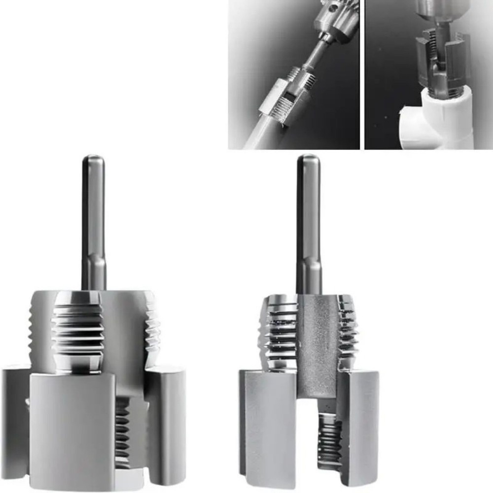 PVC Pipe Threading Tool 1/2" 3/4" Internal External Water Pipe Drill Attachment