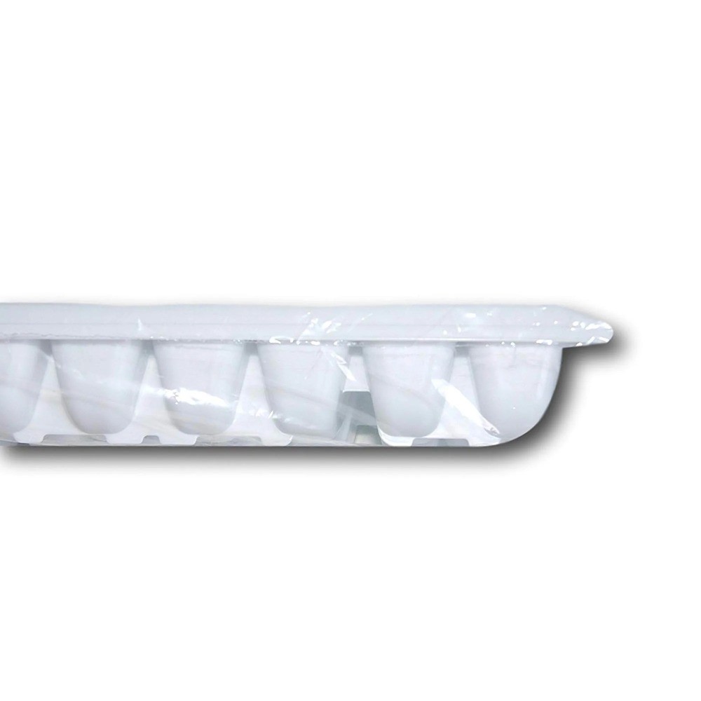 (2 pack) Quick Release Ice Cube Tray, Plastic, White, Rectangular