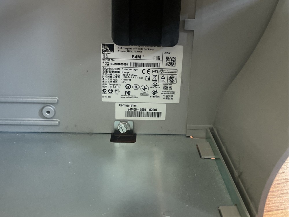 Zebra S4M Direct Thermal Barcode Label Printer LAN Serial USB Tested