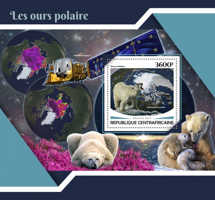 2017 Centrafrique - Polar Bears. Y&T  Code:  1184. Michel Code: 7354 / Bl.1671