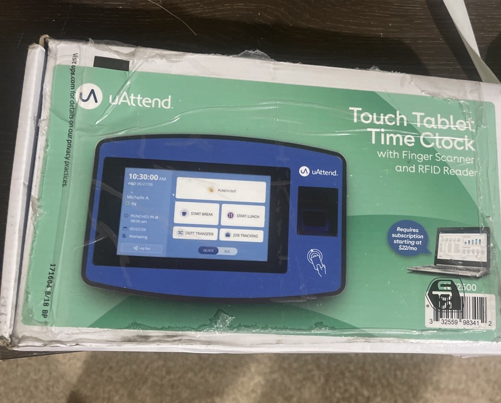 uAttend NX2500 Cloud-Based Attendance System with Optional Payroll Integration