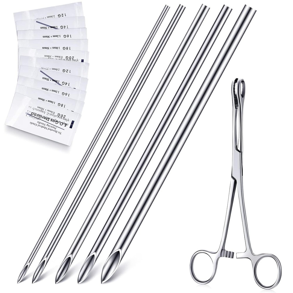 Chumia Piercing Kit 100 Pcs Needle with 1 Clamps Stainless...