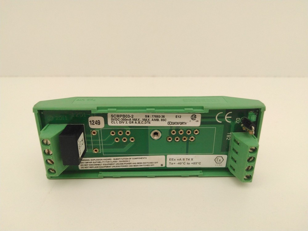 DATAFORTH SCMPB03-2 Single Channel Back Panel, DIN Rail Mount
