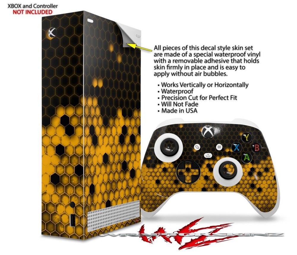 Skin Wrap for XBOX Series S Console Controller HEX Yellow