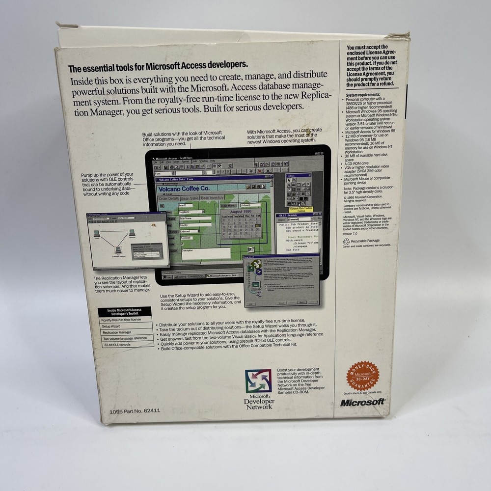 Authentic Microsoft Access Windows 95 7.0 DBMS Developers Toolkit No CD-ROM