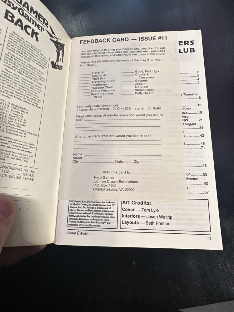 Adventurers Club Fall 1987 Issue #11 Iron Crown