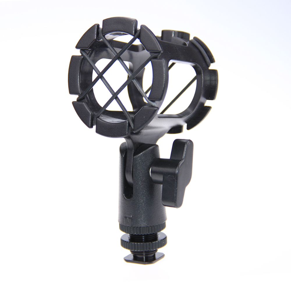 CAMVATE Microphone Shock Mount Holder Stand Mic with Hot Cold Shoe