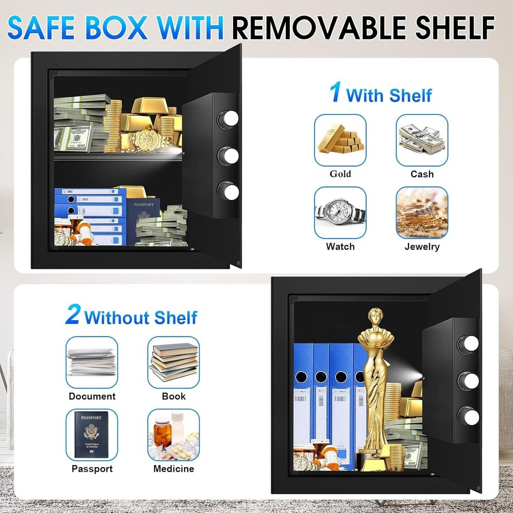 2.3 Cuft Fire Proof Safe Home Documents Use Small Home Safes Water & Fireproof