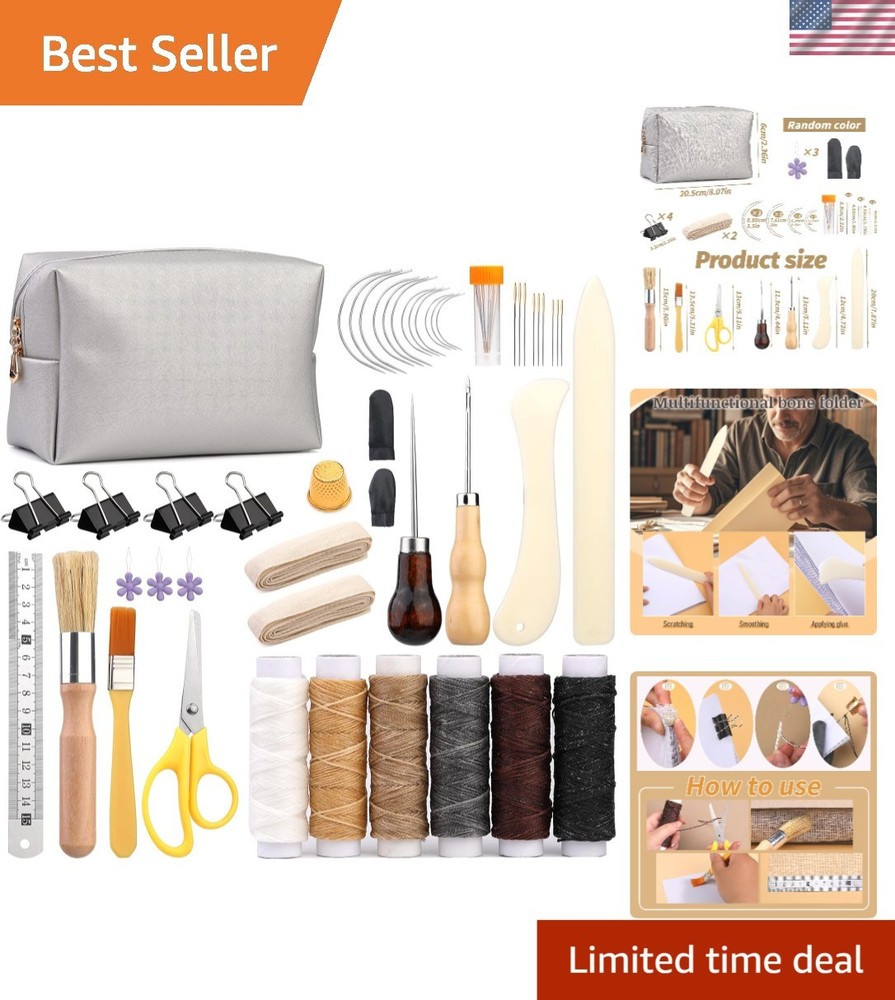 49 Pcs Book Binding Kits for Beginners Hand Bookbinding Tools Bookbinding Sup...