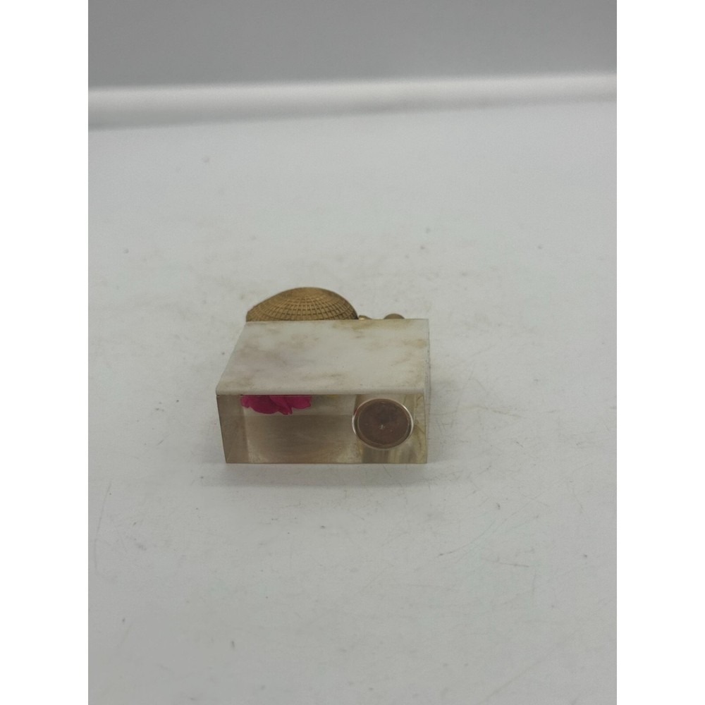 Vintage Lucite Perfume Bottle with Atomizer Rose READ