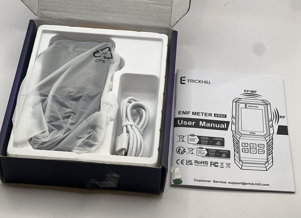 Erickhill ER02 Rechargeable EMF Tester 3 In 1 EF RF EMF Meter