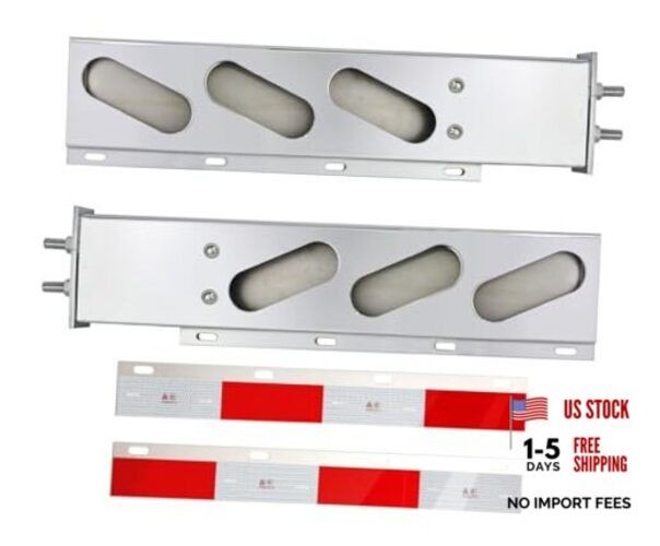Chrome Mud Flap Hanger with Light Cut-outs Spring Loaded 2.5" Bolt