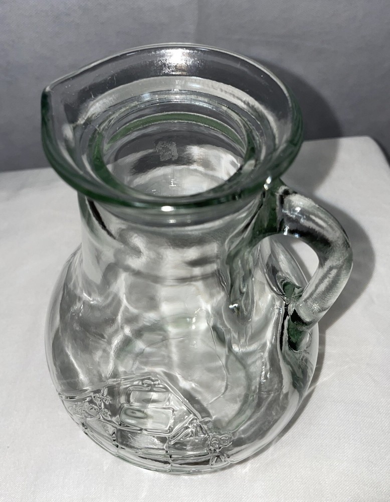 Vintage Glass Pitcher with Clipper Ship Design
