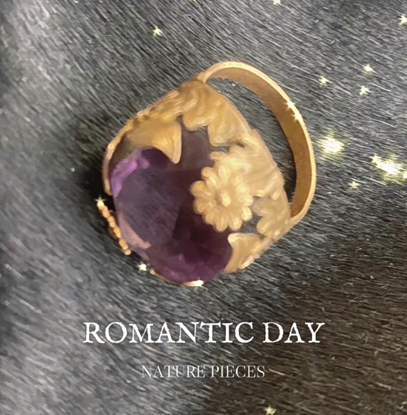 Vintage Brass Art Dec Rhinestone Ring