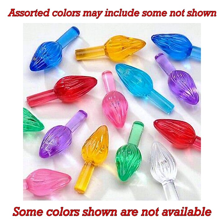 100 pc MEDIUM TWIST PEGS for CERAMIC CHRISTMAS TREE MULTI COLORED FLAME LIGHTS