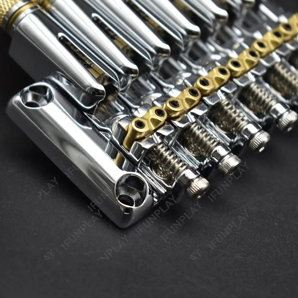 Chrome Headless Guitar Bridge Tremolo System Set