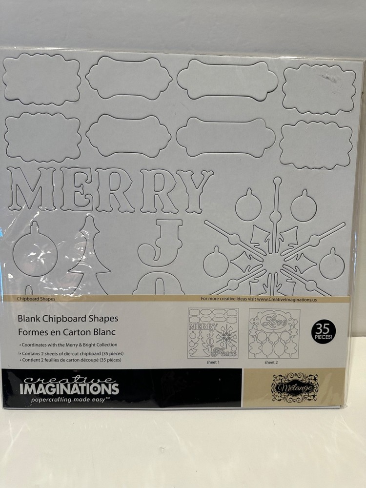 Creative Imaginations Chipboard Shapes Merry & Bright