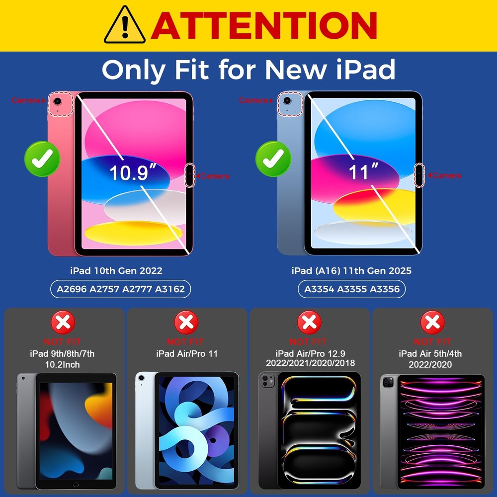 BLOSOMEET 2 Pack Screen Protector for iPad 11th/10th A16 2025/2022