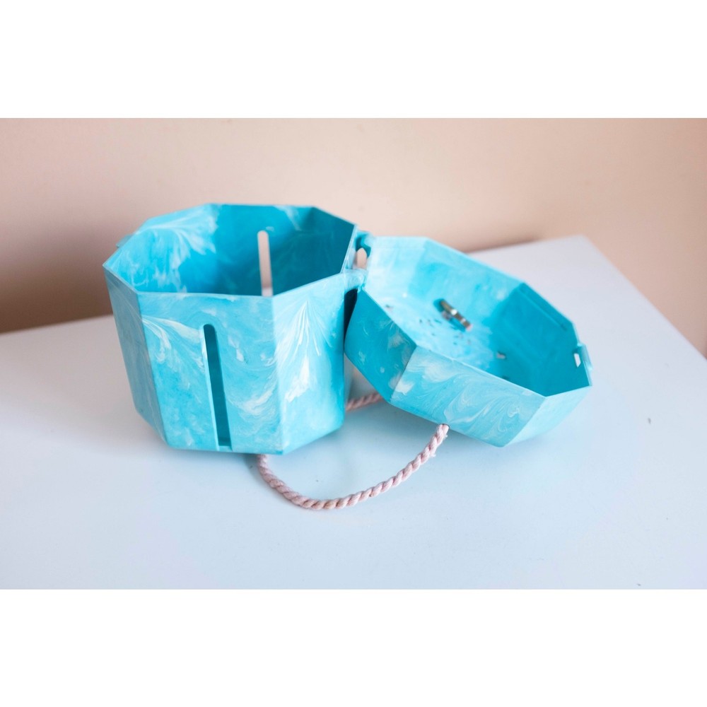 Vintage Plastic Yarn Caddy – Aqua Craft Storage