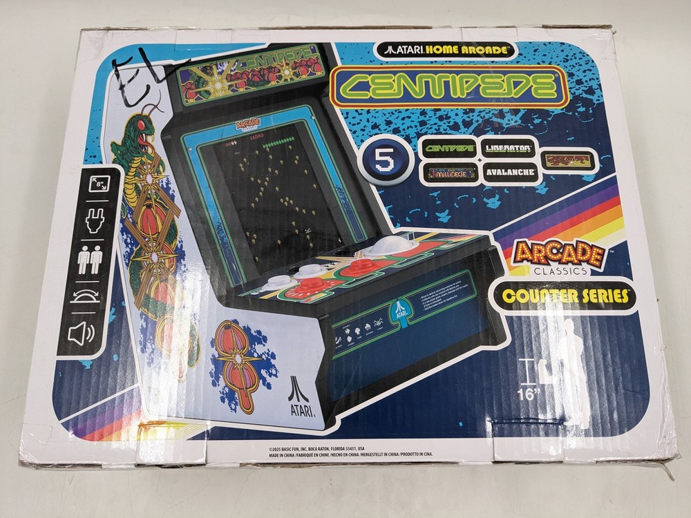 Arcade Classics Atari Centipede Counter Series Arcade Game With 8" Screen