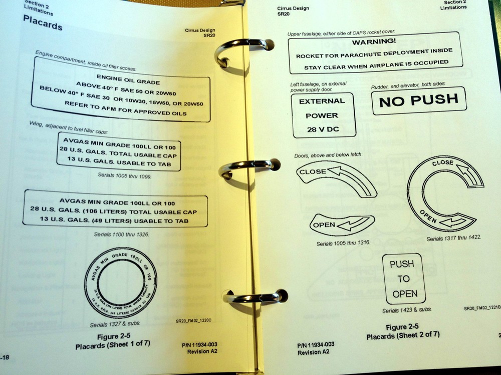 Cirrus Design SR20 Pilot's Operating Handbook serials 1268 & Subsequent