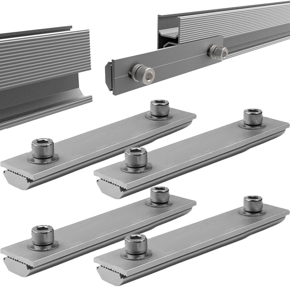 ,Aluminium Solar Module Rails Profile Connectors Mounting Connection