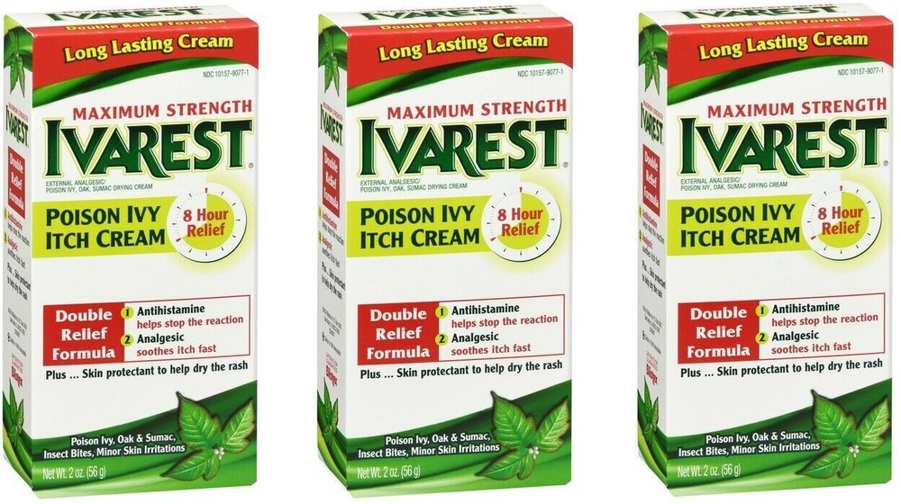 Ivarest Poison Ivy Itch Relief Cream 2oz (3 Pack)