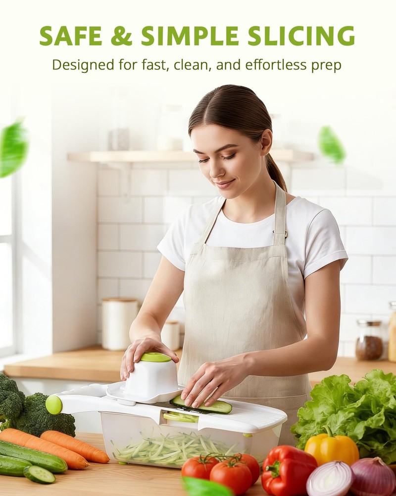 All in 1 Mandoline Slicer for Kitchen, Multi Function Fruit and Vegetable Sli...