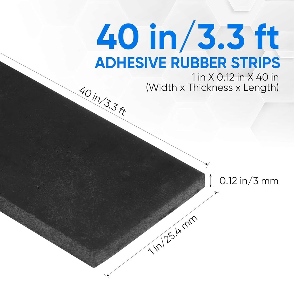 DIY Rubber Sheet 1x1/8x3.3 Ft Self Adhesive