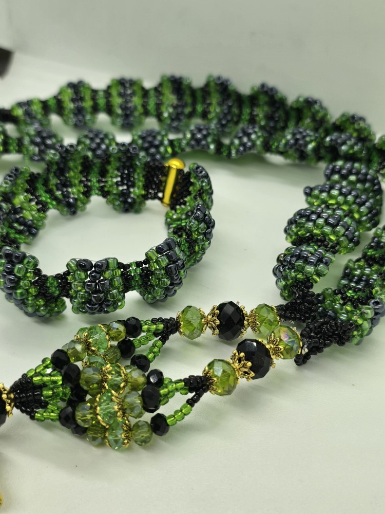 Set de collar e idde Orisha OGGUN Deluxe Tejido