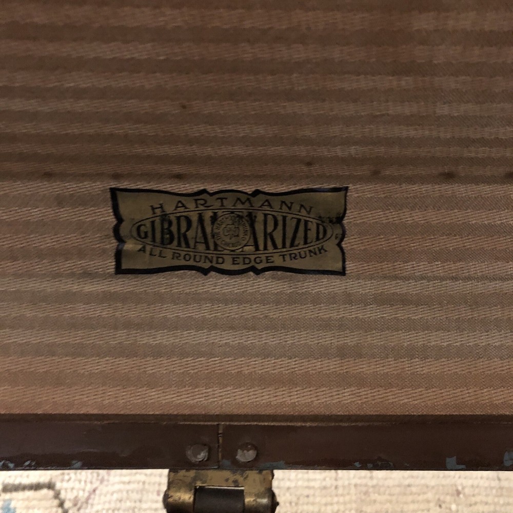 Early 1900s Hartmann Brown Gibraltarized Steamer Wardrobe Trunk