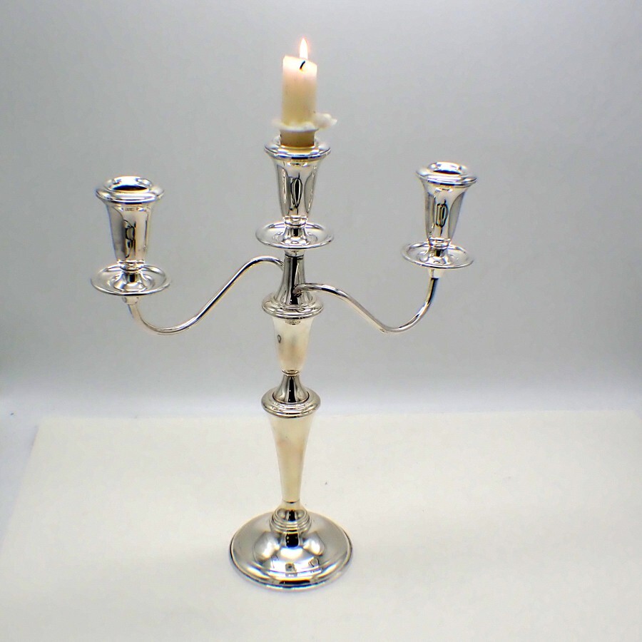 Three Light Candelabrum Reed and Barton Sterling Silver Weighted