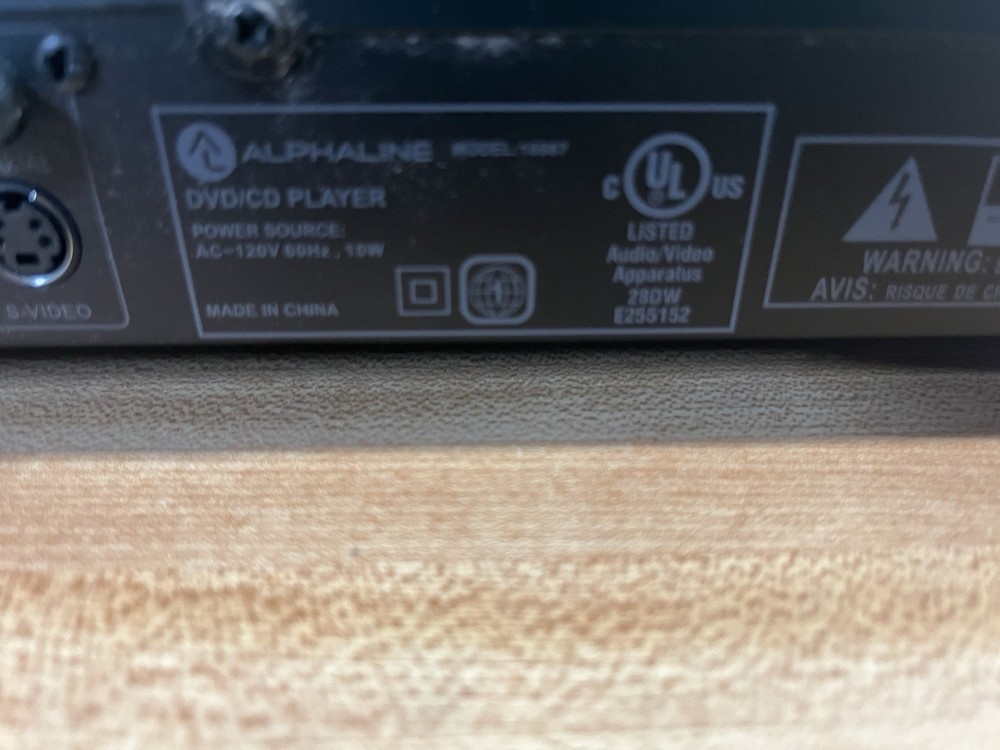 Alphaline DVD/CD player Model 16957 With Remote