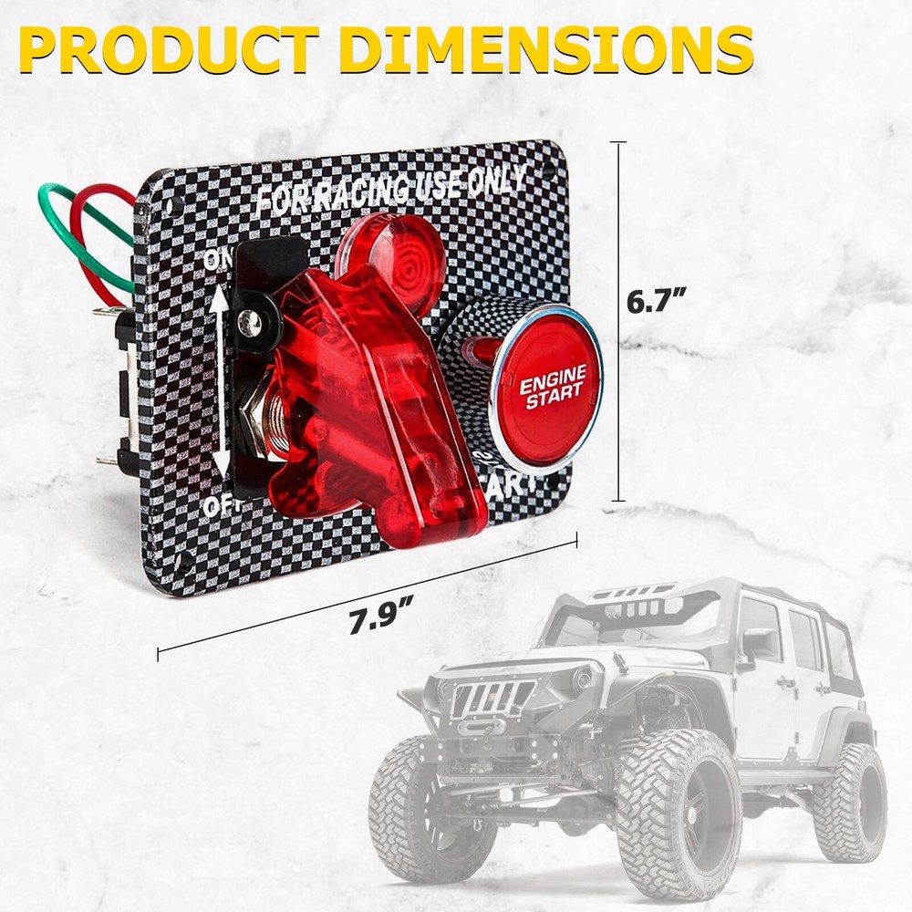 Ignition Switch Panel Engine Start Push Button LED Toggle 12V 24V for Car Truck