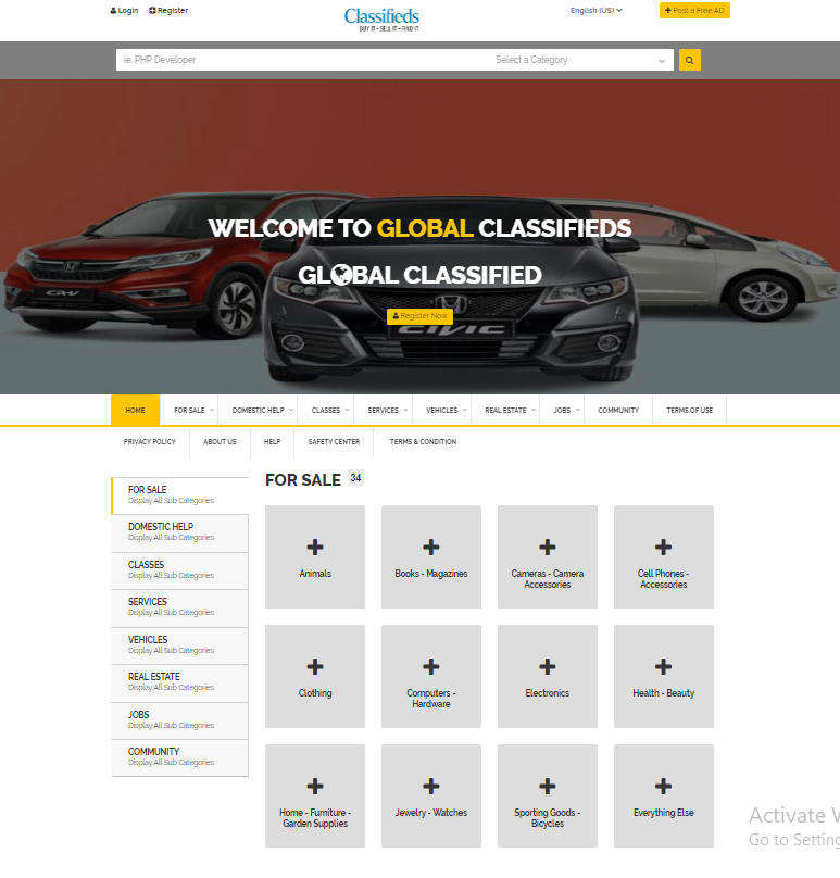 Classified Website - Responsive Unique Free Installation + Hosting
