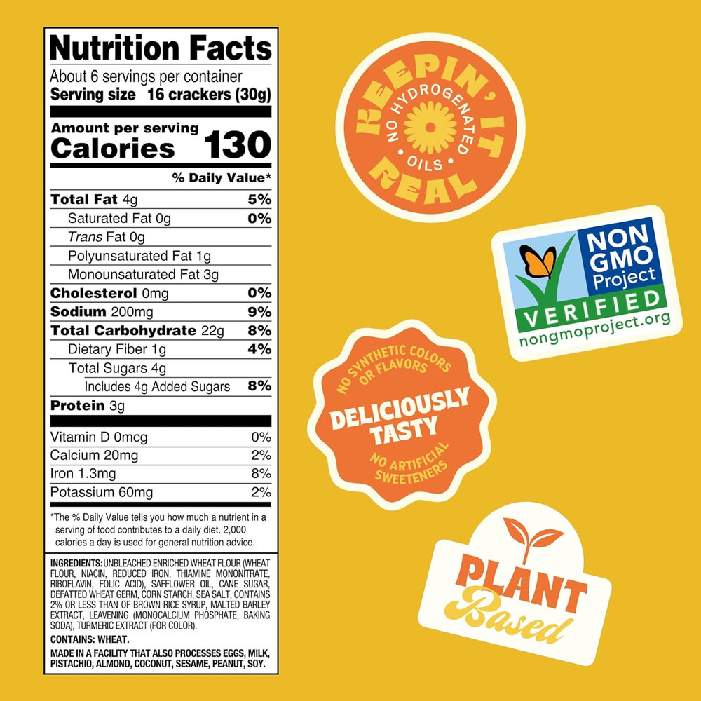 Crispy Wheat Crackers, Non-Gmo, Vegan Friendly Snack Cracker, Made with Wheat Fl
